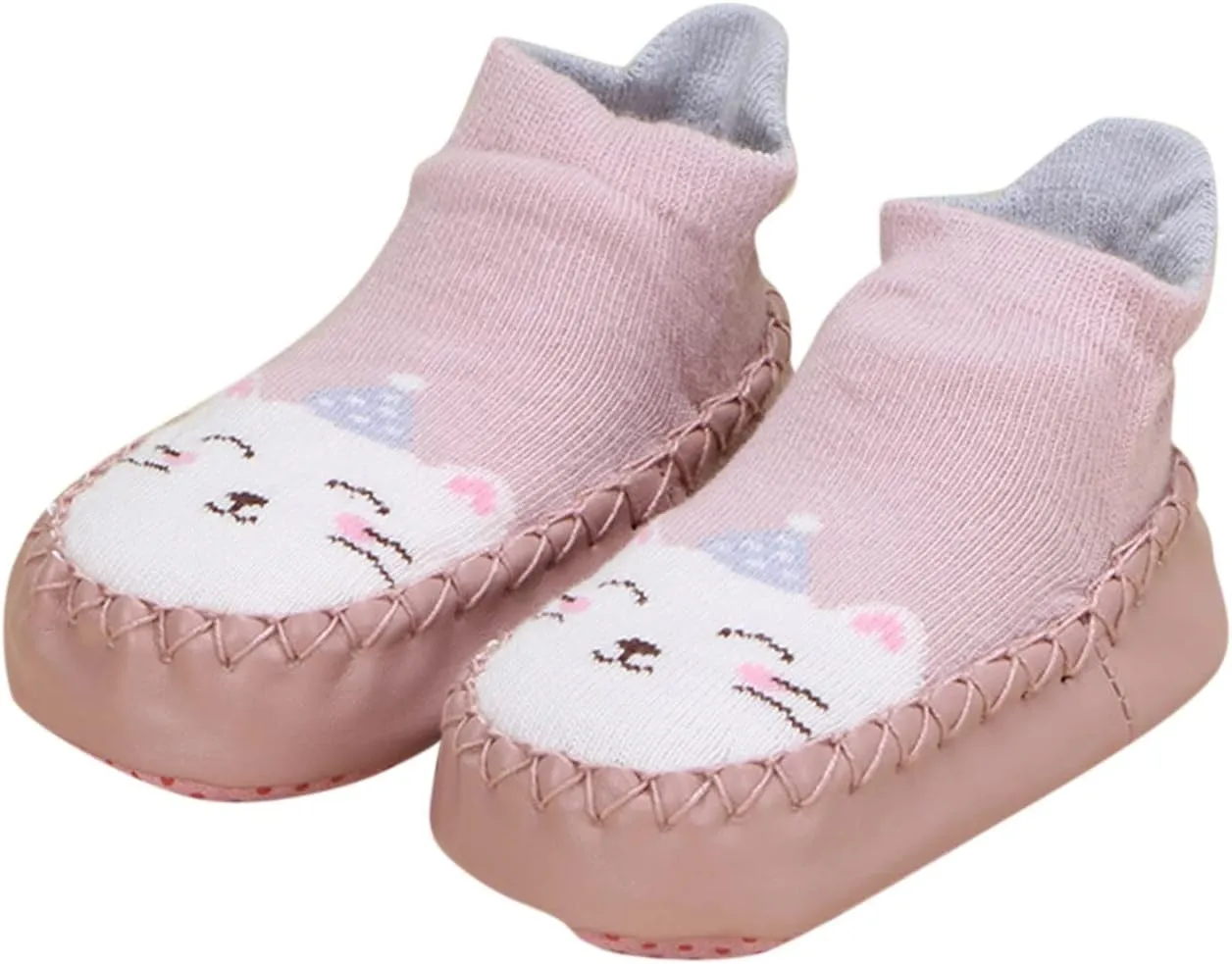 Autumn Winter Cute Children Flat Bottom Non Slip Floor Sports Shoes Socks Shoes Cartoon Rabbit Pattern Toddler Shoes