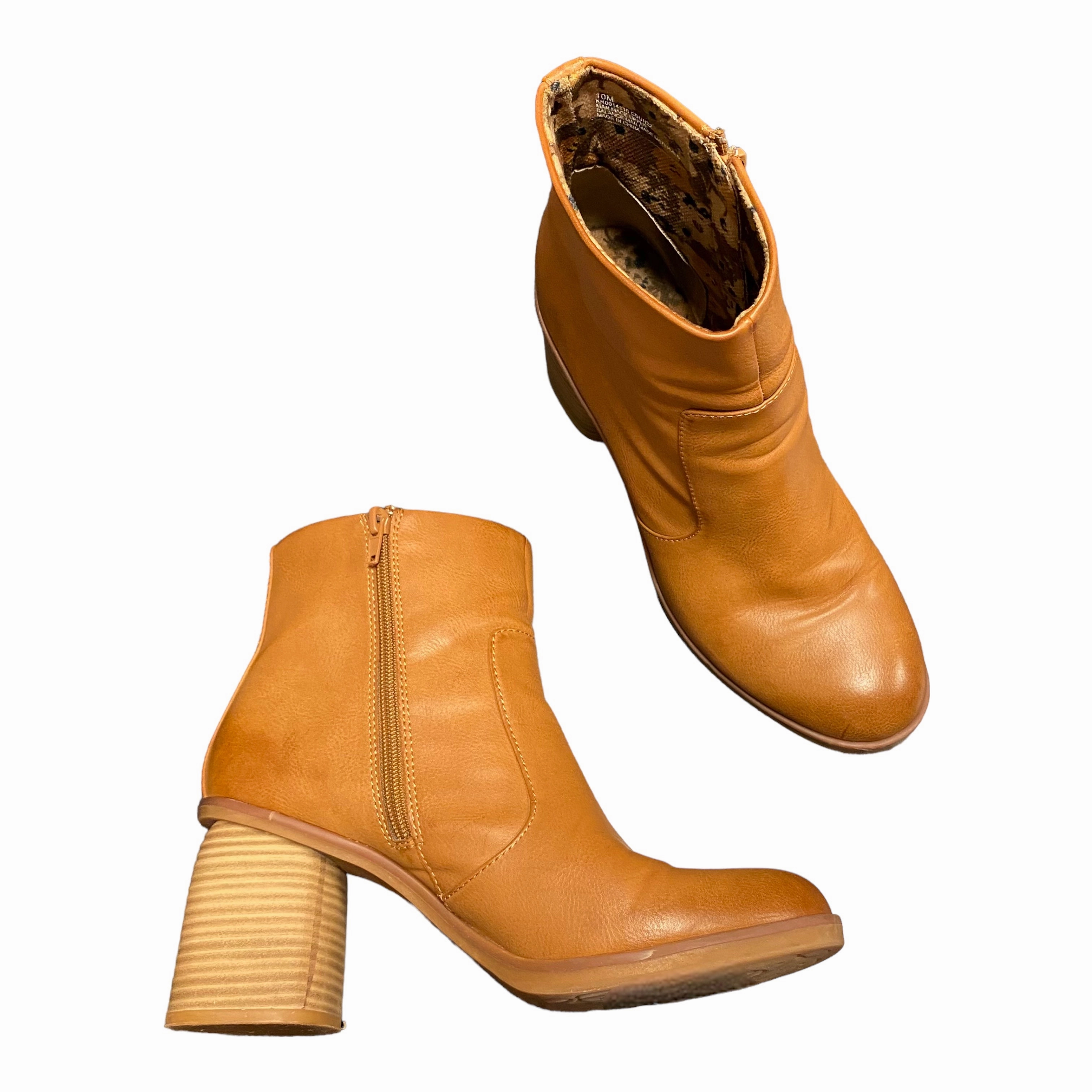 Boots Ankle Heels By Korks In Brown, Size: 10 Comfort Grip