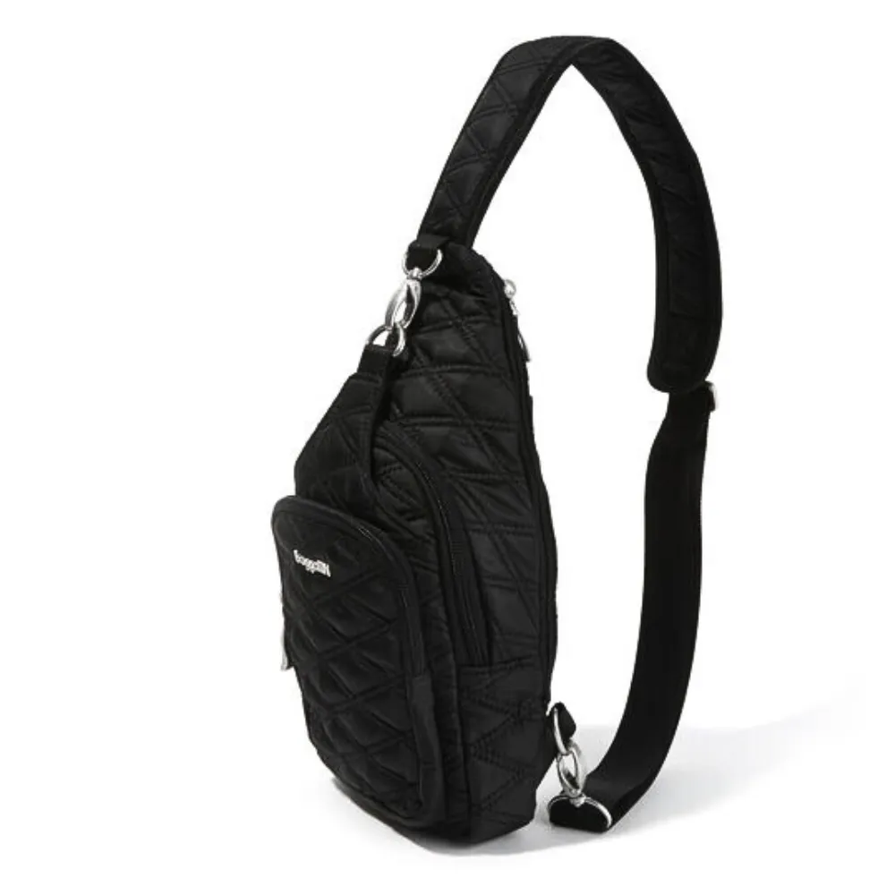 Baggallini Central Park Black Quilt Sling Bag (Women's)