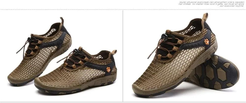 BaronHong Men's Quick Dry Hiking Shoes Barefoot Mesh Lightweight Outdoor Training Water Walking Shoes