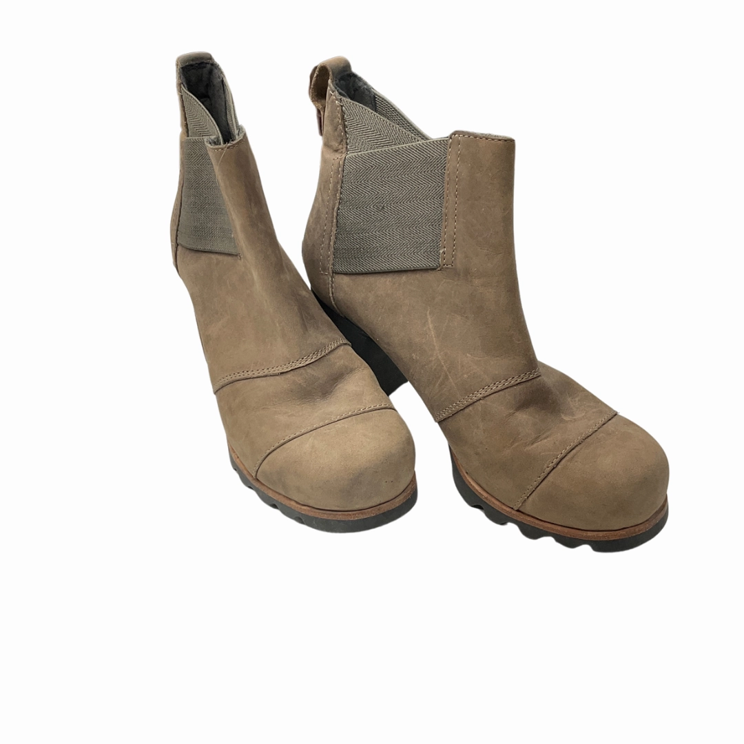 Rain Friendly All Activity Boots Ankle Heels By Sorel In Tan, Size: 6.5
