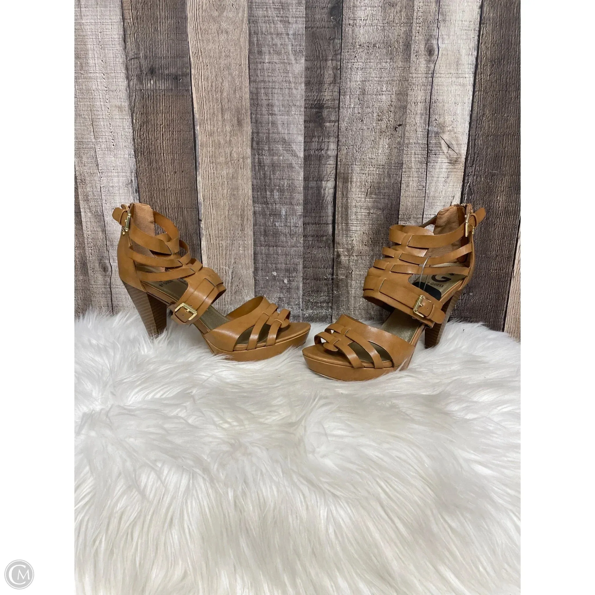 Evening Stilettos Weekend Look Shoes Heels Stiletto By Guess In Tan, Size: 10