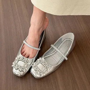binfenxie  -  Designer Crystal Women Ballet Flats Fashion Ladies Casual Soft Sole Flats Spring Women's Comfort Elastic Band Ballerina Shoes
