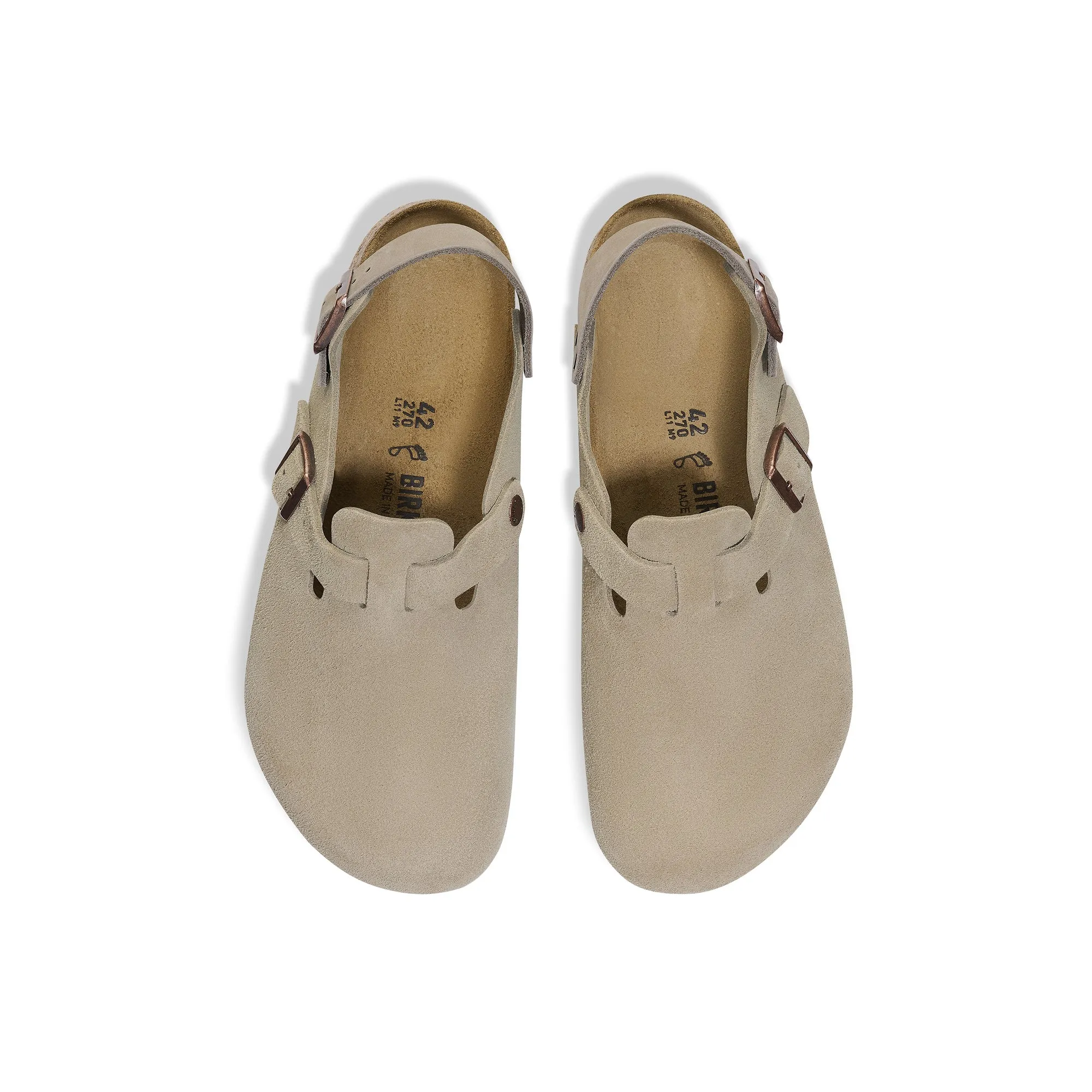 pin - decorated running shoes High Rebound Heel Birkenstock Mens Tokio Taupe Suede Sandals