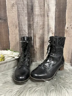 Black Boots Mid-calf Heels Taos, Size 12 Weather Ready