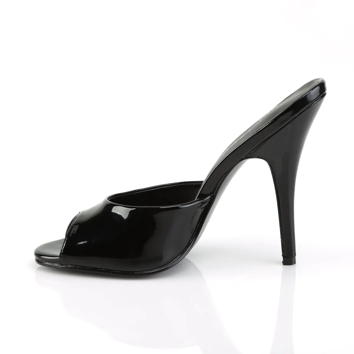 Black Peep Toe Slide Shoe 5-Inch Heel SEDUCE-101