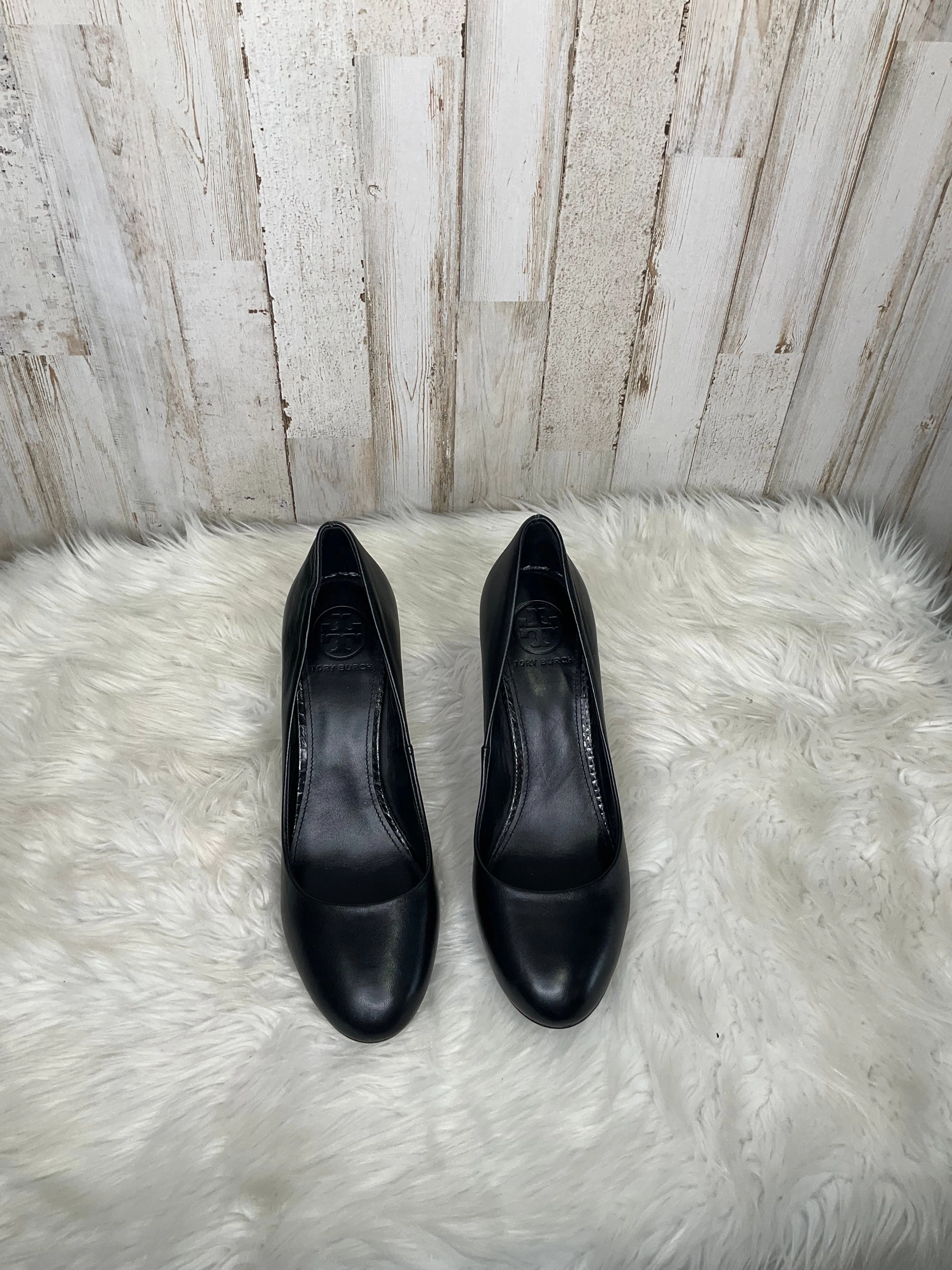 Black Shoes Heels Stiletto Tory Burch, Size 8 Zipper Closure