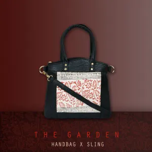 Block-Printed Garden Handbag with Sling