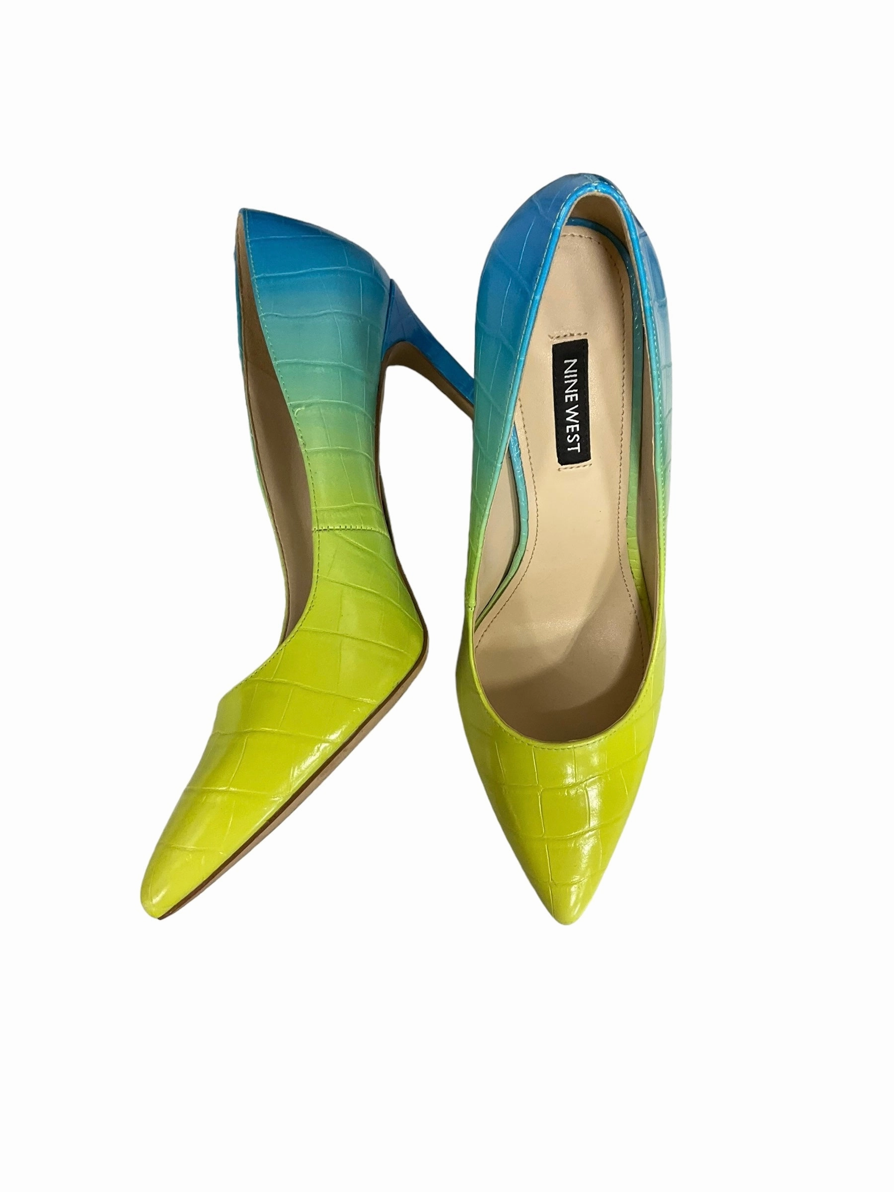 Blue & Green Shoes Heels Stiletto Nine West Apparel, Size 8.5 Bold Vibe Fashion Footwear