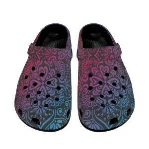Bohemian Rainbow Adult Women's Clogs Black Sole