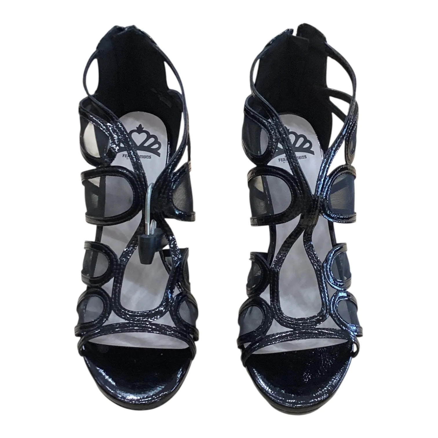 Platform Booties Shoes Heels Stiletto By Fergalicious In Black, Size:10