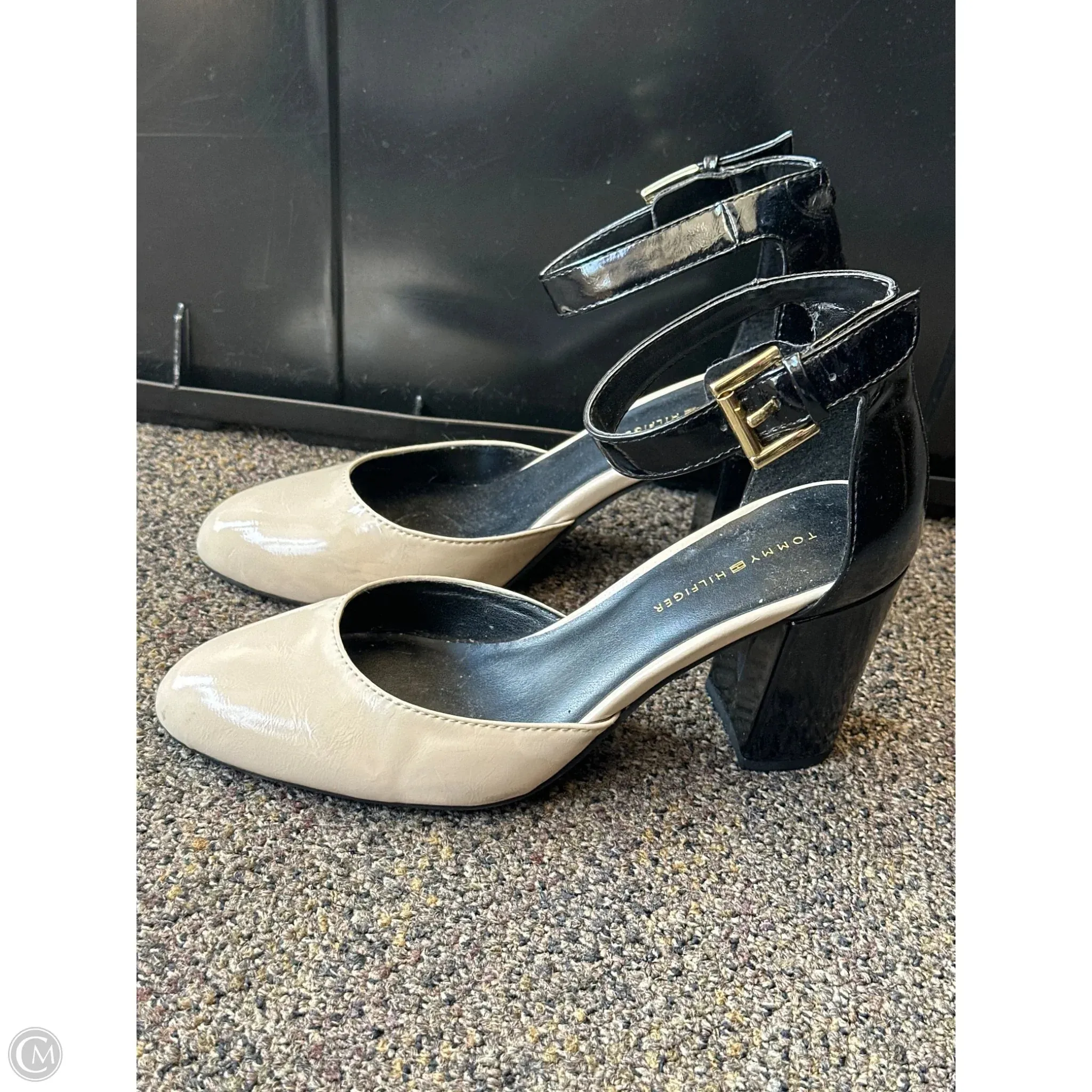 Shoes Heels Block By Tommy Hilfiger In Black & Cream, Size: 6 Low Top Style