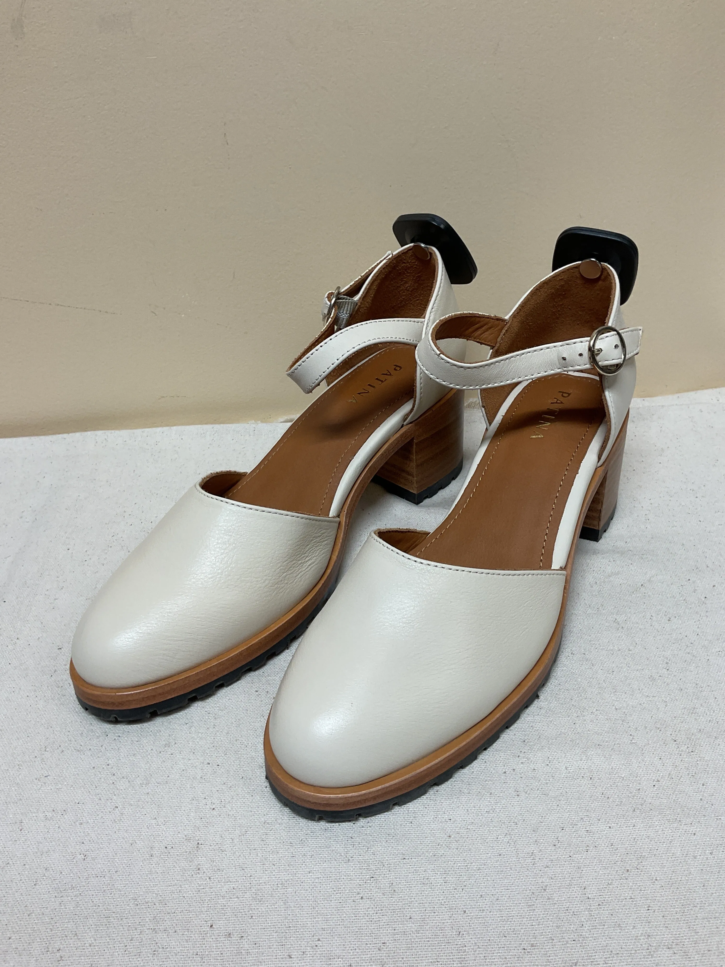 Shoes Heels Block By Cmb In Brown & Cream, Size:9 Luxury Vibe Foot Protection