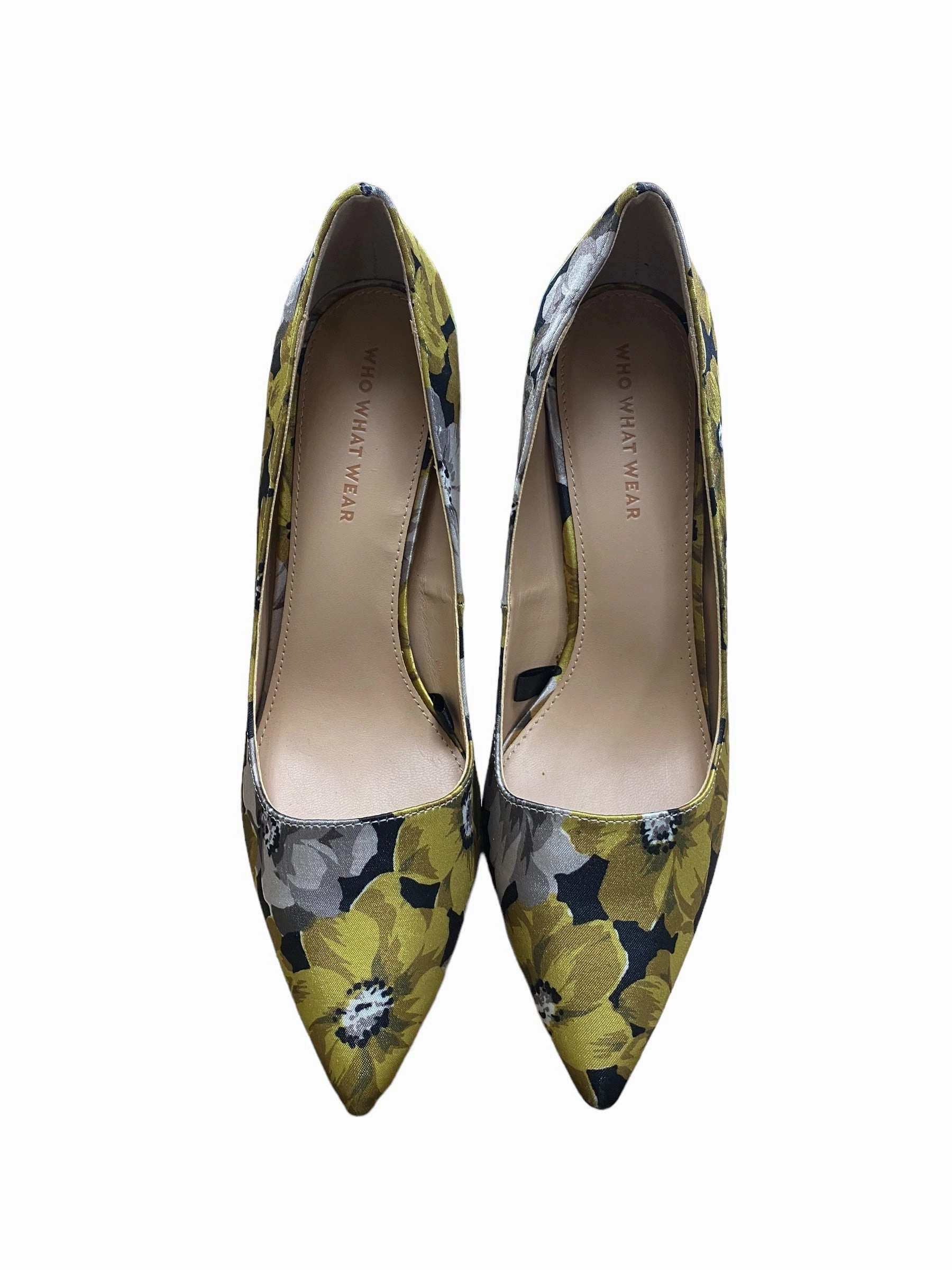 Beaded Premium Detail Floral Print Shoes Heels Stiletto Who What Wear, Size 8