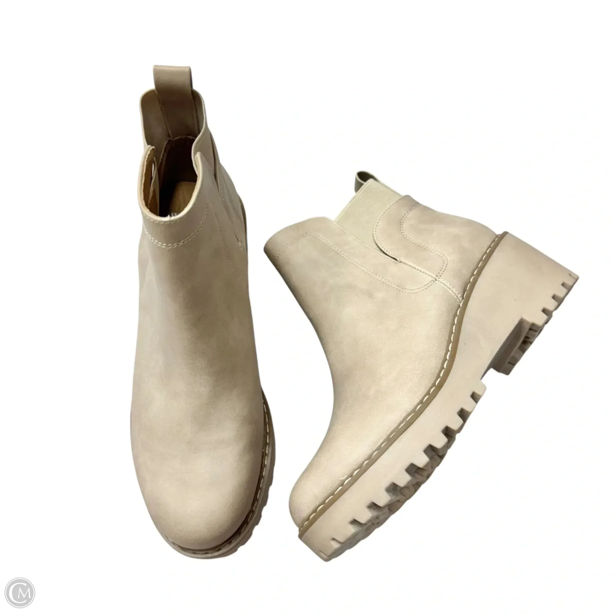 Street Look Boots Ankle Heels By Dolce Vita In Beige, Size: 7.5