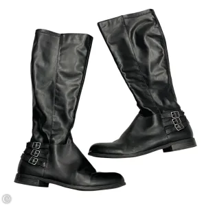 Boots Knee Flats By April In Black, Size: 8.5 Urban Ready Trendy Walk