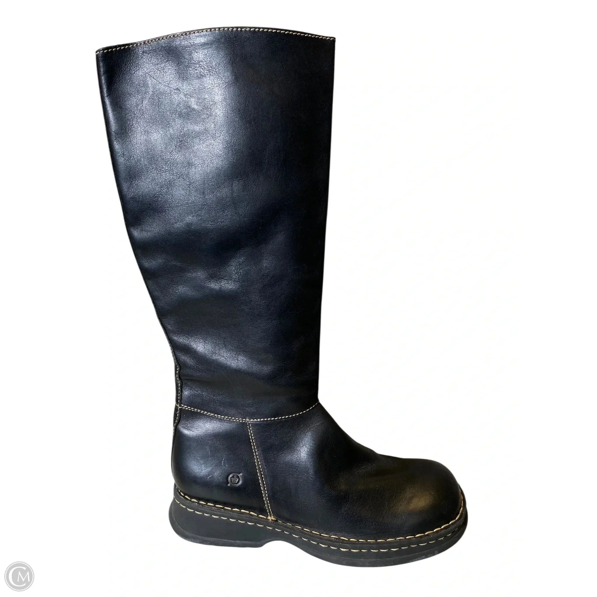 Boots Knee Flats By Born In Black, Size: 11 Essential Footwear Boots Sleek Shape