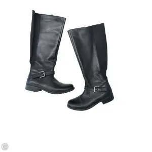 Warm Lining Unique Design Boots Knee Flats By Clarks In Black, Size: 6