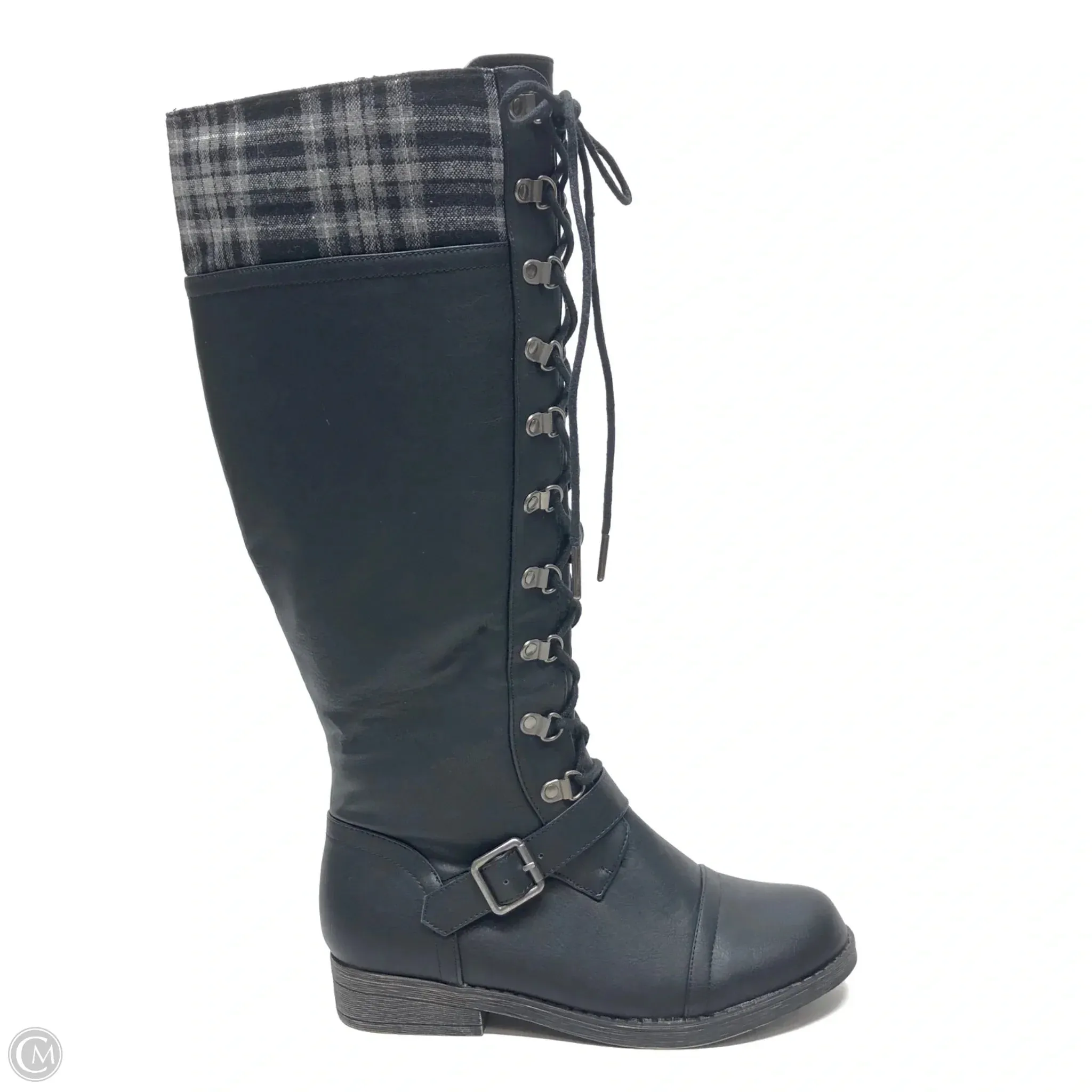 Stylish Glance Contemporary Look Boots Knee Flats By Clothes Mentor In Black, Size: 7