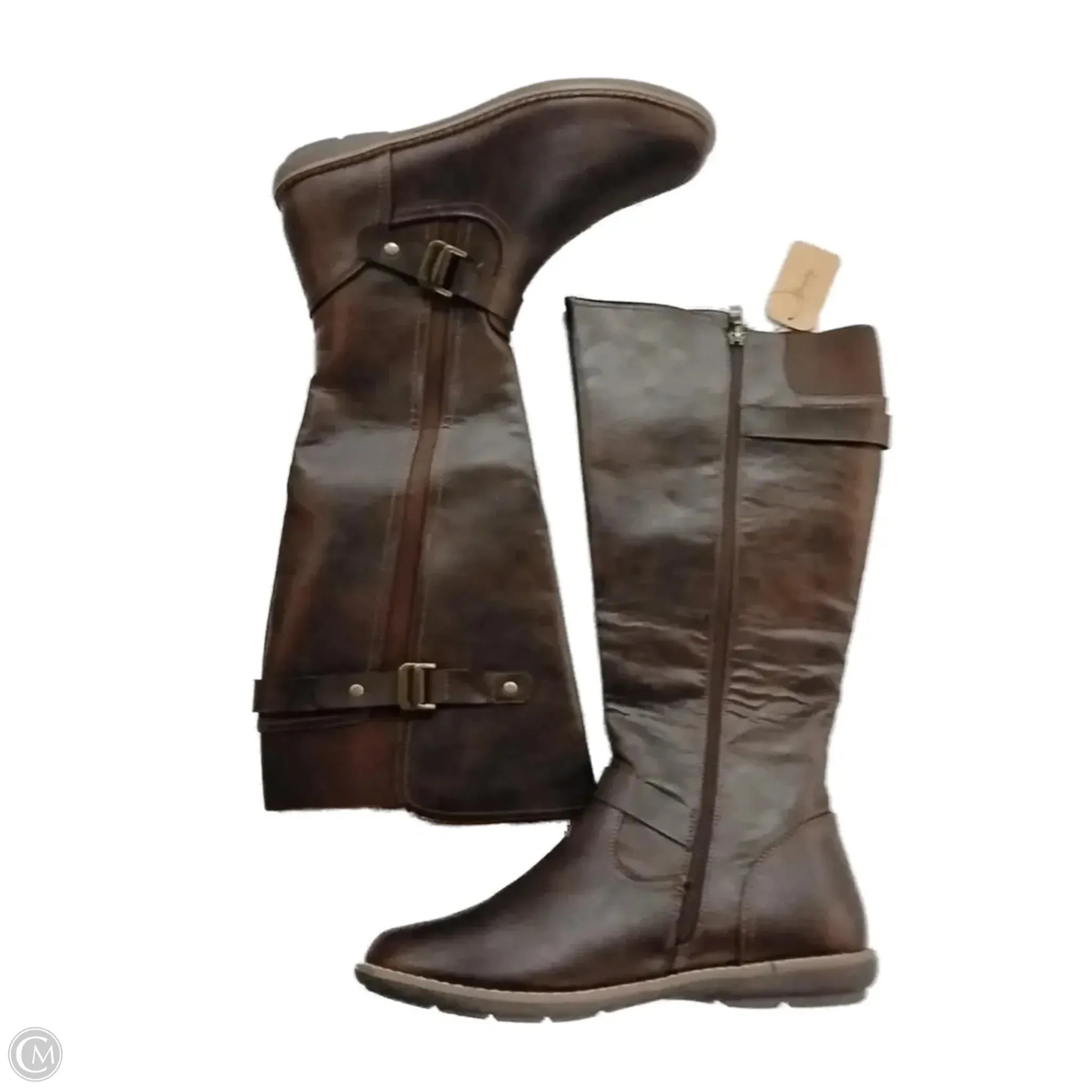 Boots Knee Flats By Clothes Mentor In Brown, Size: 10 Seasonal Must Winter Layering