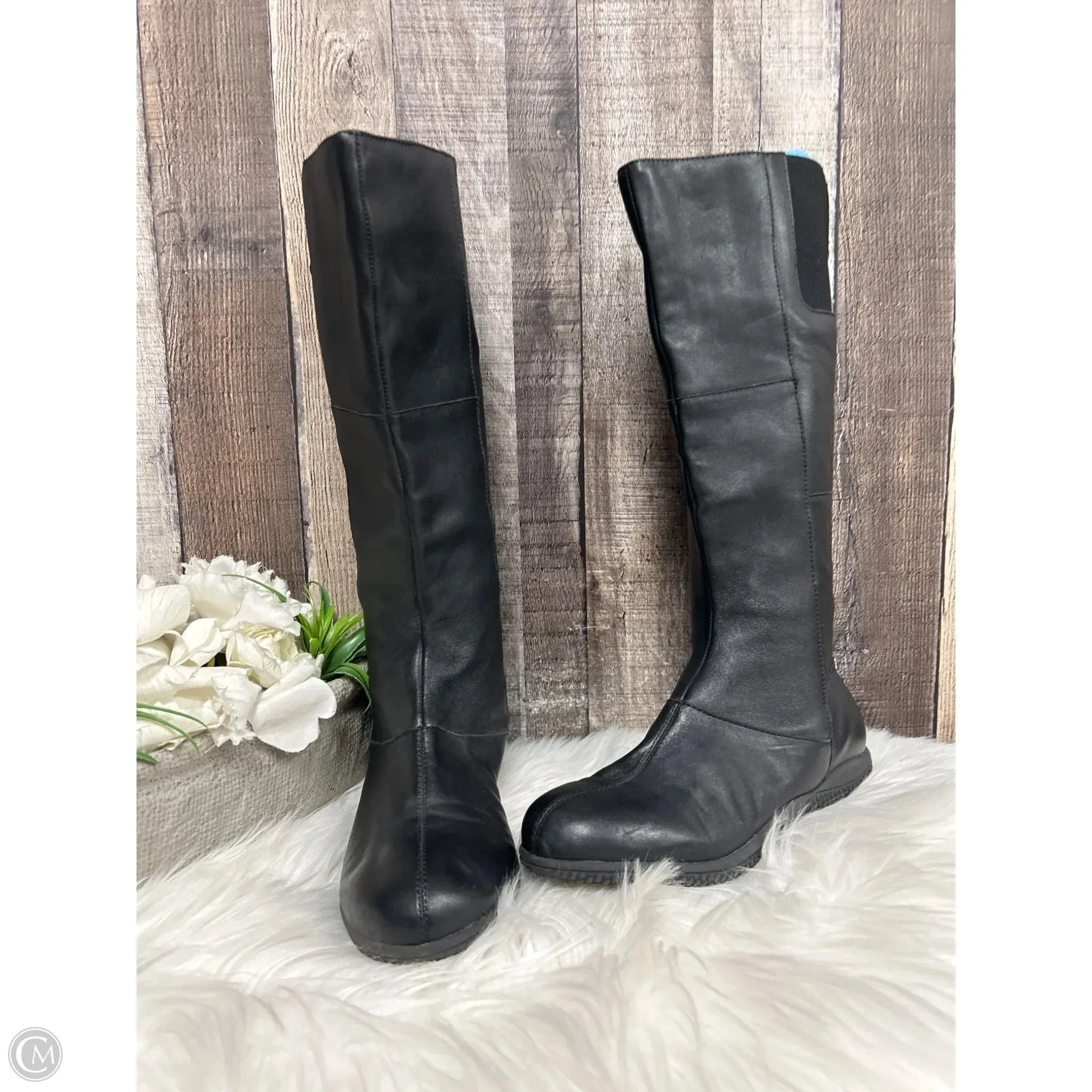 Boots Knee Flats By Cme In Black, Size: 7 Cushioned Insole