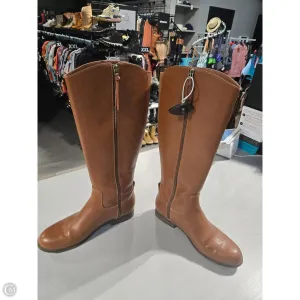 Soft Lining Boots Knee Flats By Cme In Brown, Size: 10