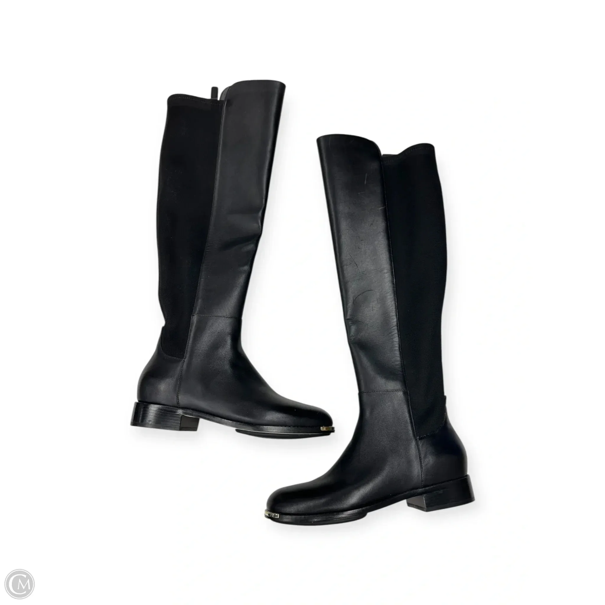 Street Wear Urban Edge Boots Knee Flats By Cole-haan In Black, Size: 6.5