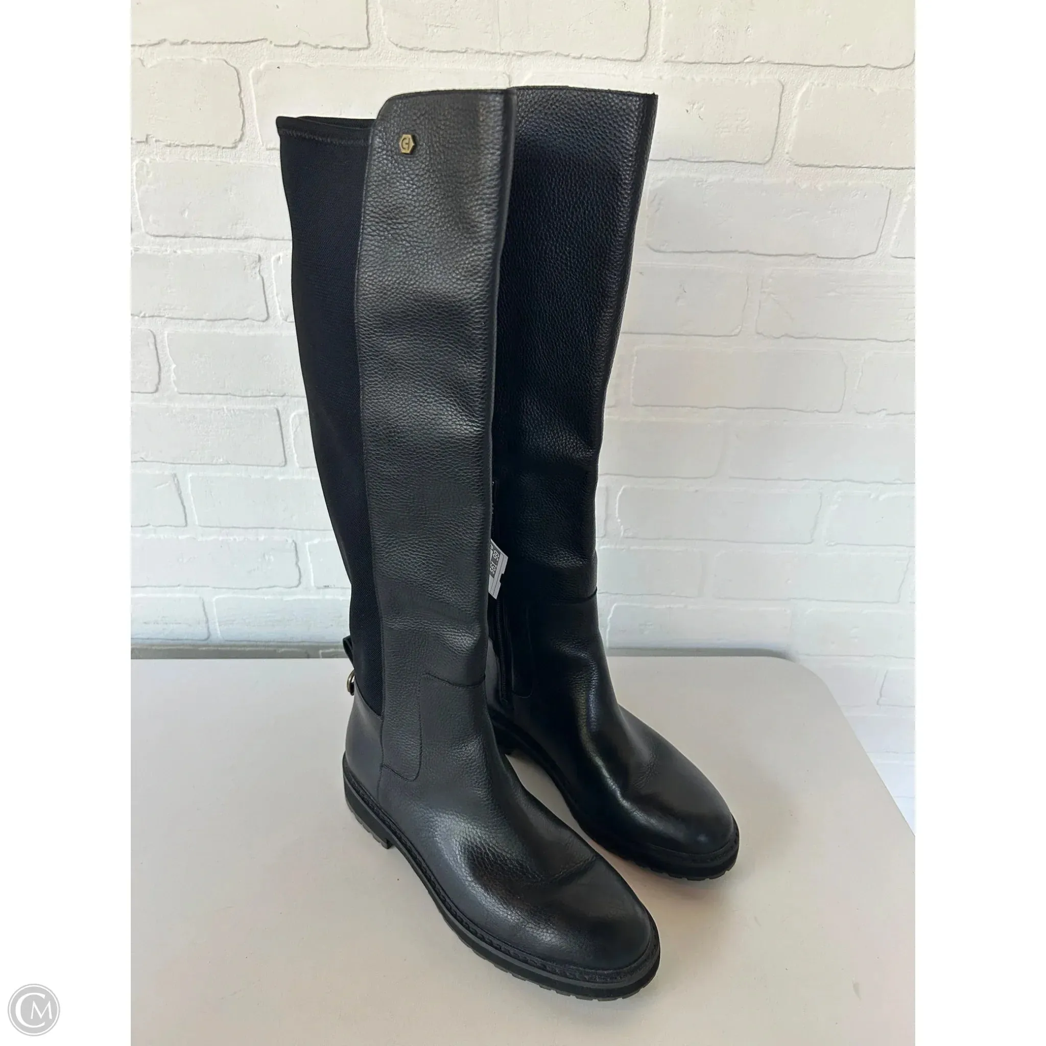 Boots Knee Flats By Cole-haan In Black, Size: 9 Soft Interior Sexy and Chic