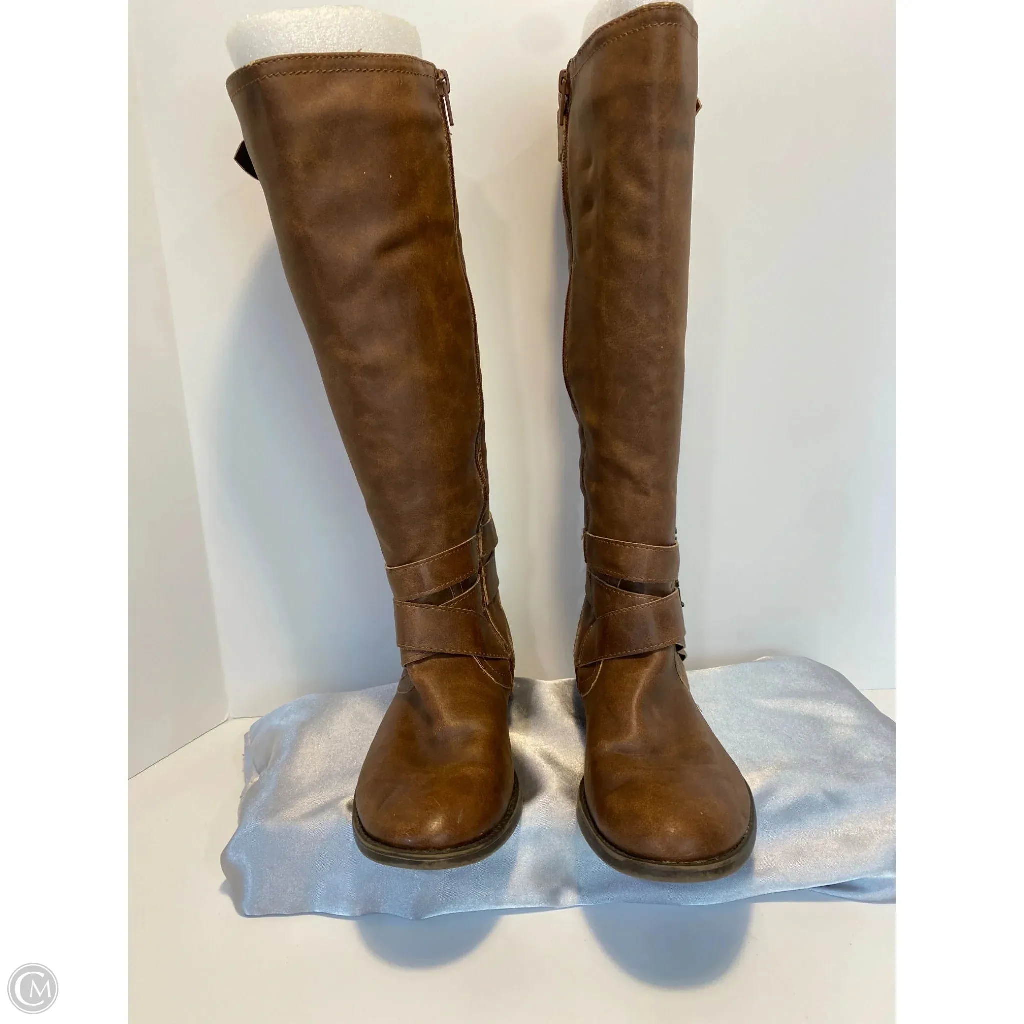 Stiletto Heel Winter Outfit Boots Knee Flats By Falls Creek In Brown, Size: 7