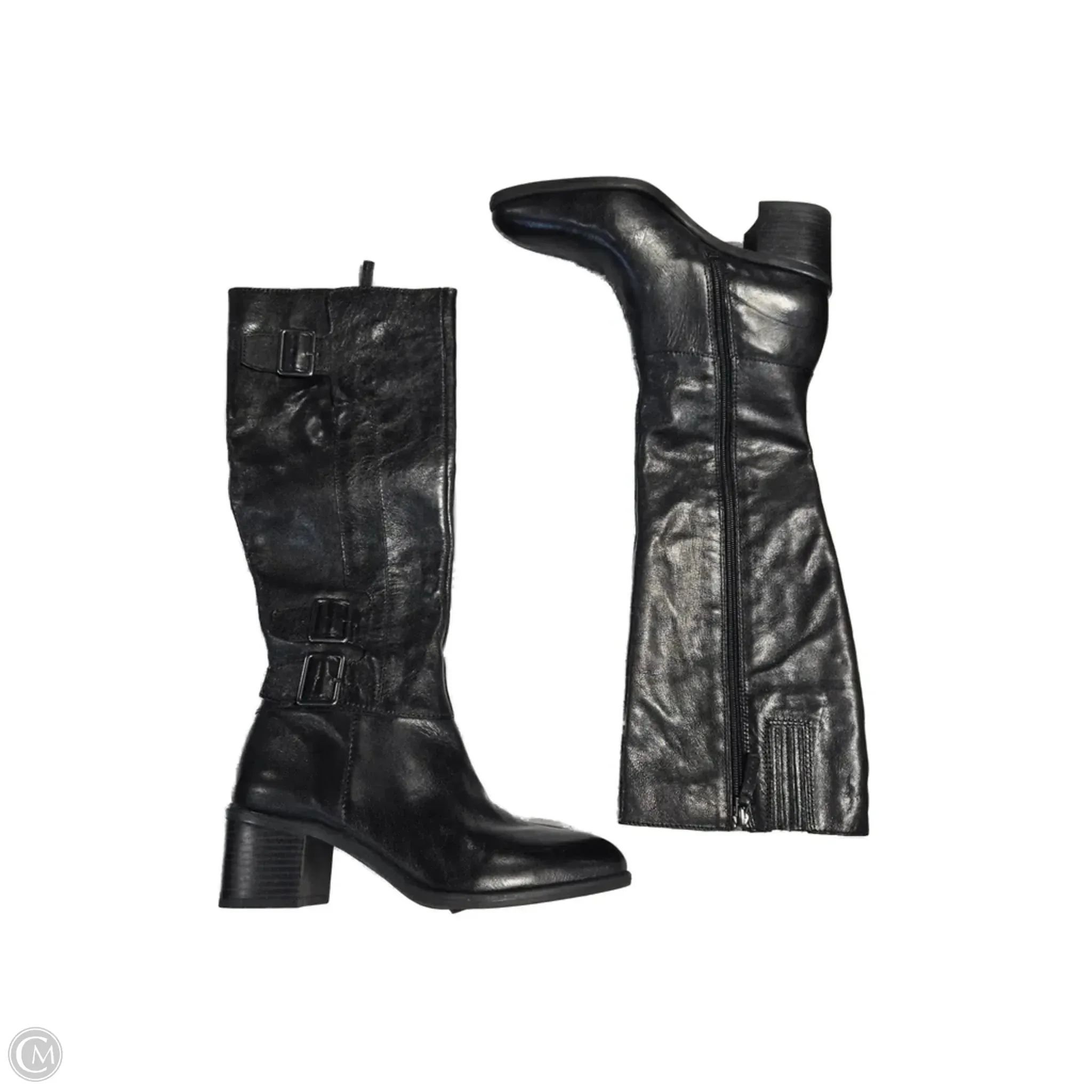Soft Lining Boots Knee Flats By Franco Sarto In Black, Size: 8