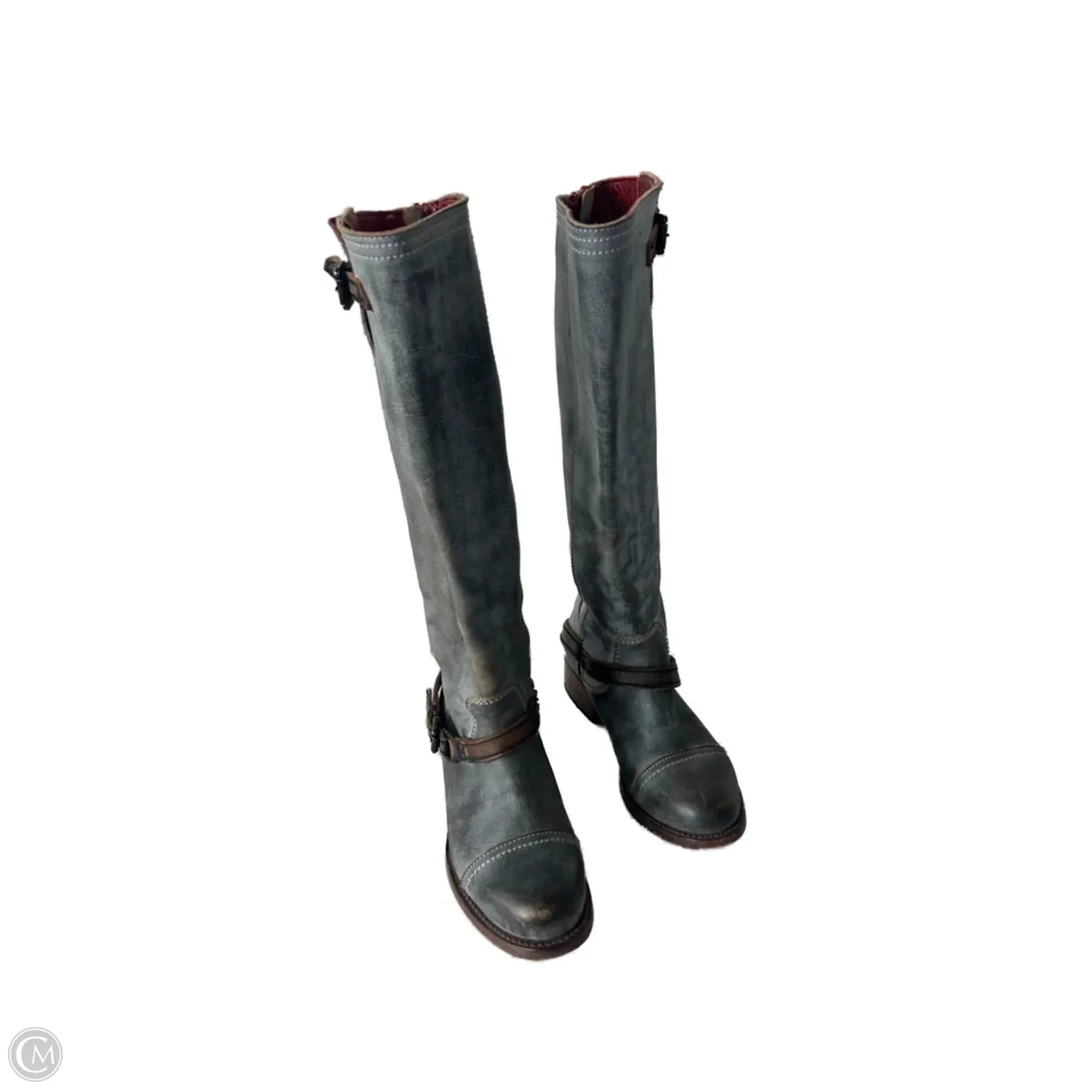 Fashion Must Winter Wardrobe Boots Knee Flats By Freebird In Grey, Size: 8