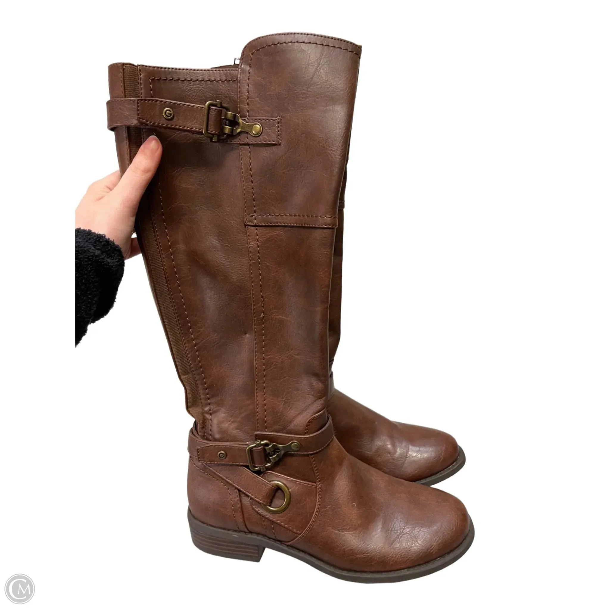 Boots Knee Flats By Guess In Brown, Size: 8.5 Street Fashion