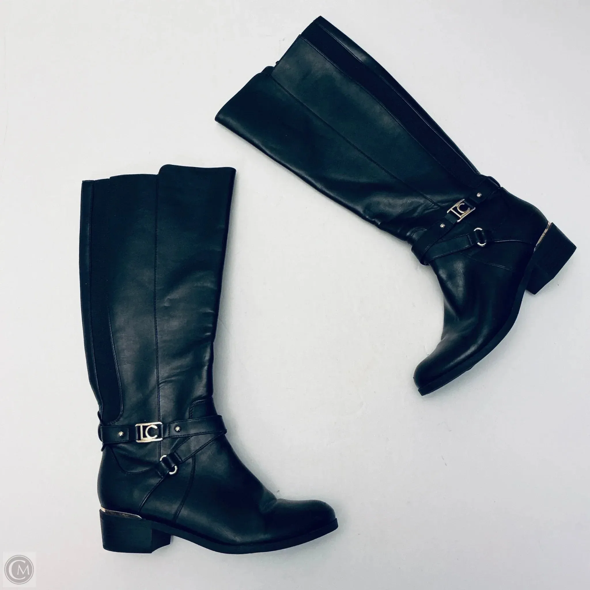 Cold Weather Wear All Season Boots Knee Flats By Liz Claiborne In Black, Size: 6.5