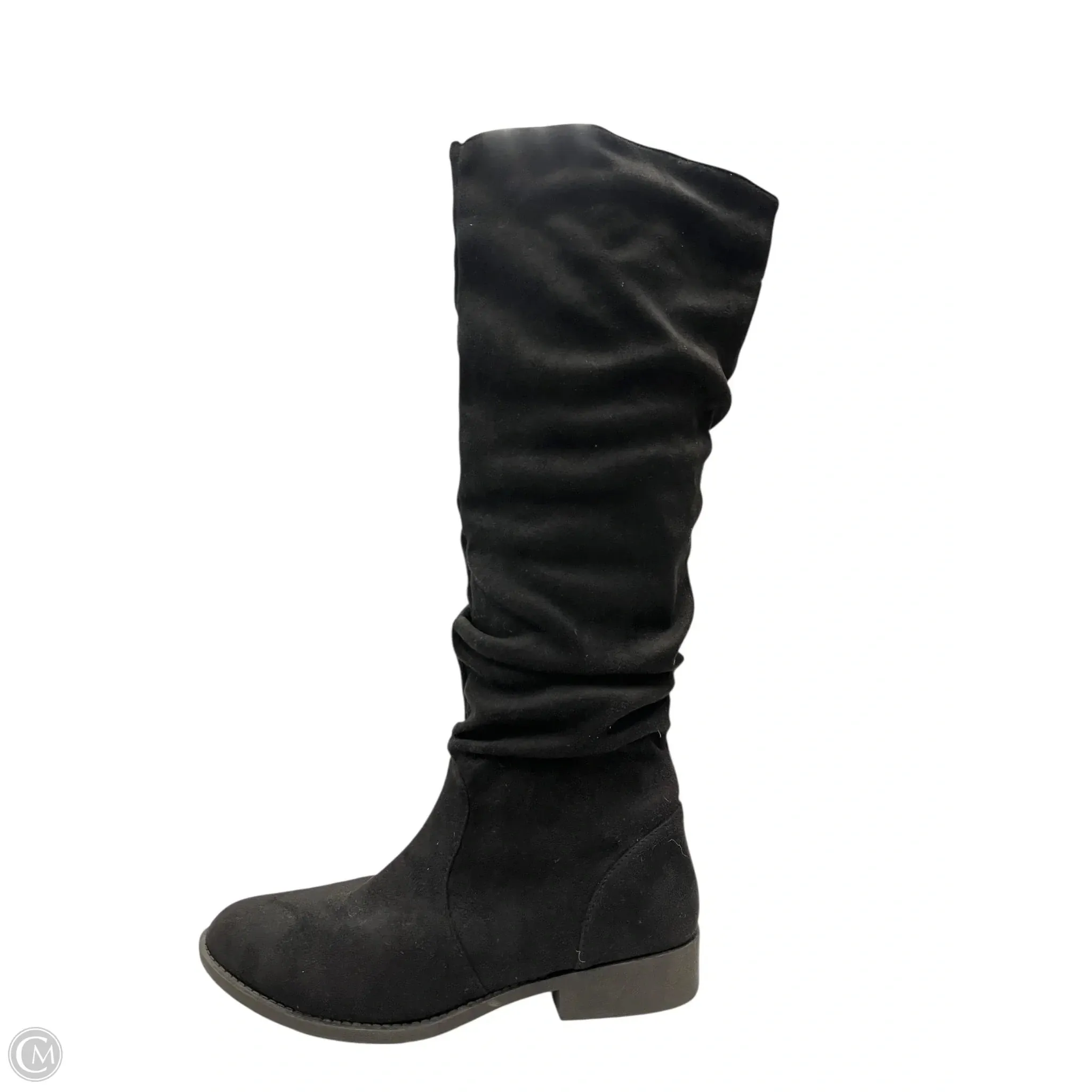 Padded Extra Comfort Boots Knee Flats By Qupid In Black, Size: 8