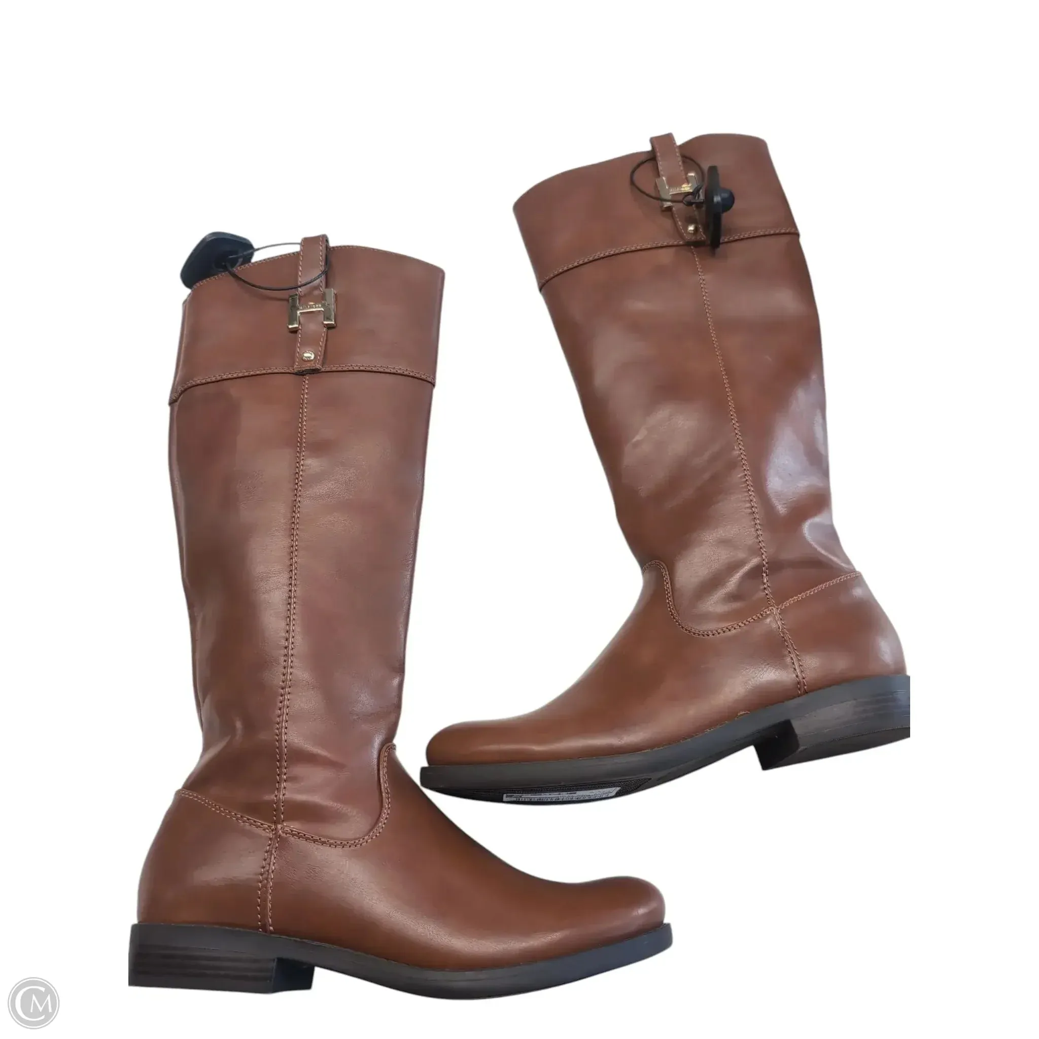 Boots Knee Flats By Tommy Hilfiger In Brown, Size: 7.5 Cozy Fit