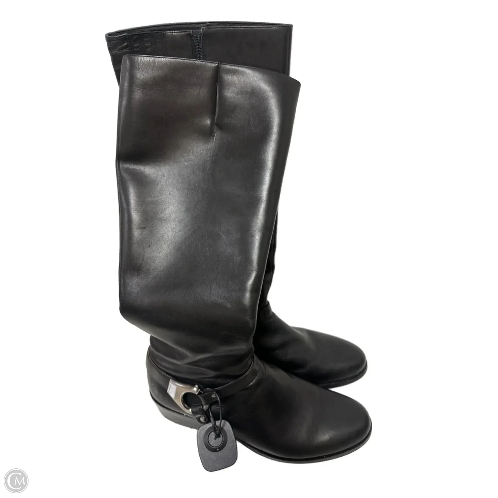 Boots Knee Flats By Via Spiga In Black, Size: 9 sexy look
