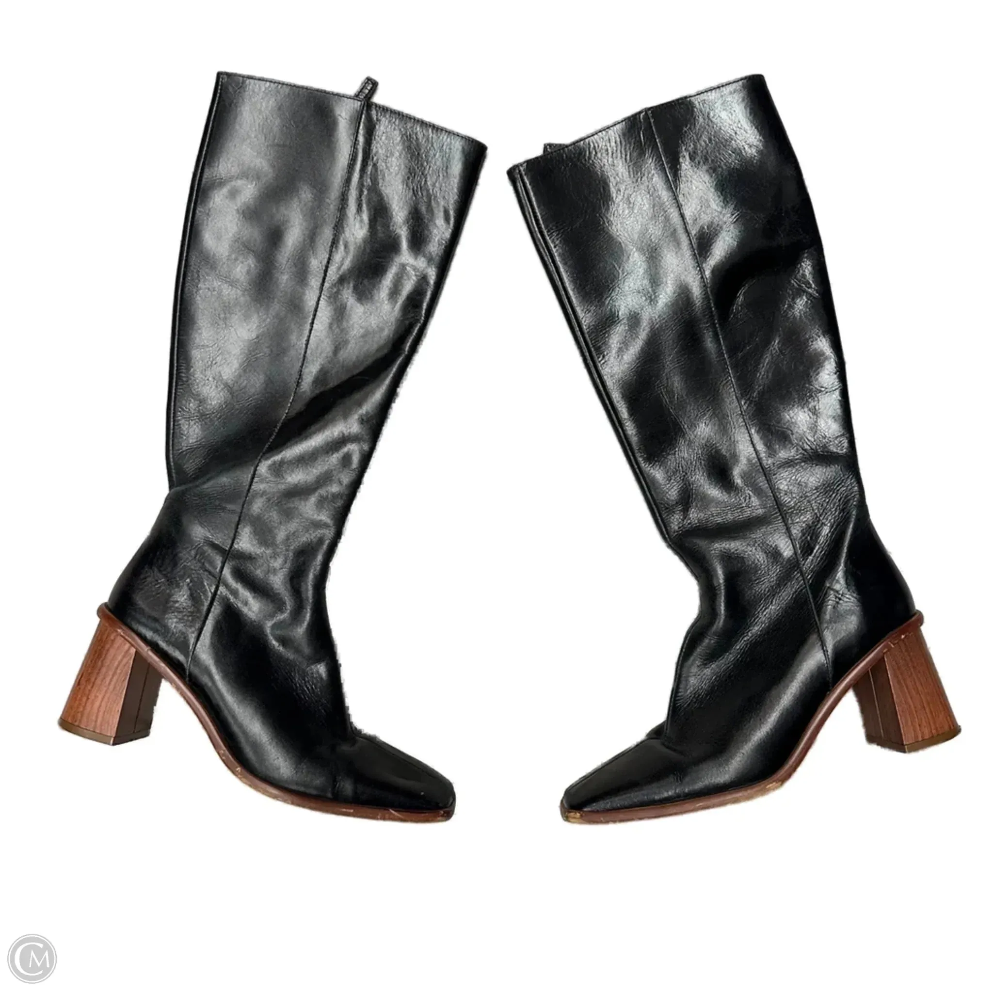 Essential Street Wear Boots Knee Heels By Alohas In Black, Size: 6.5