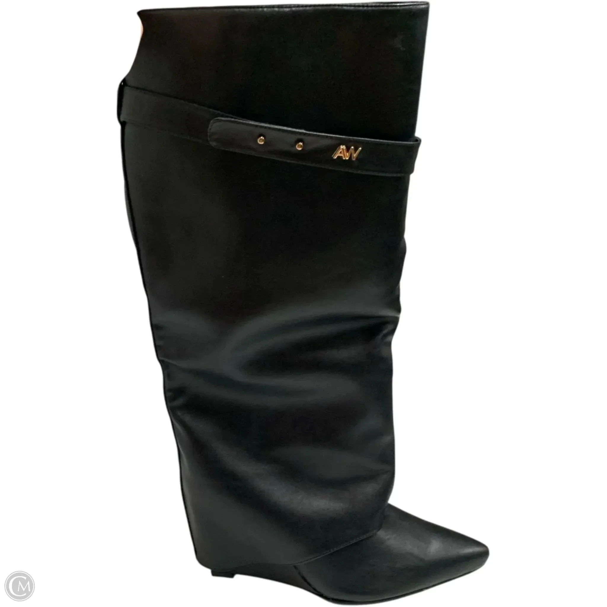 All Day Fit Boots Knee Heels By azalea wang In Black, Size: 13