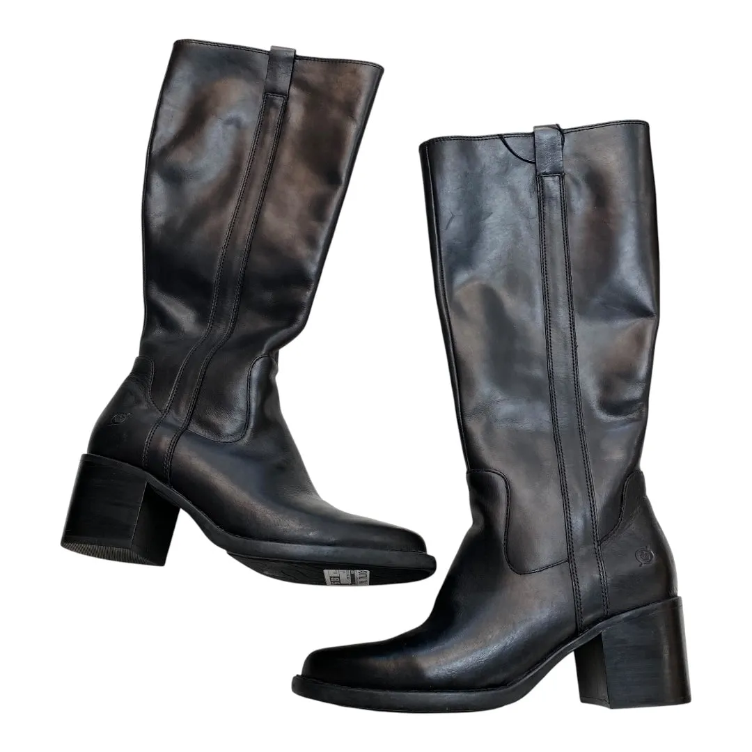 Everyday Style Boots Knee Heels By Born In Black, Size:10