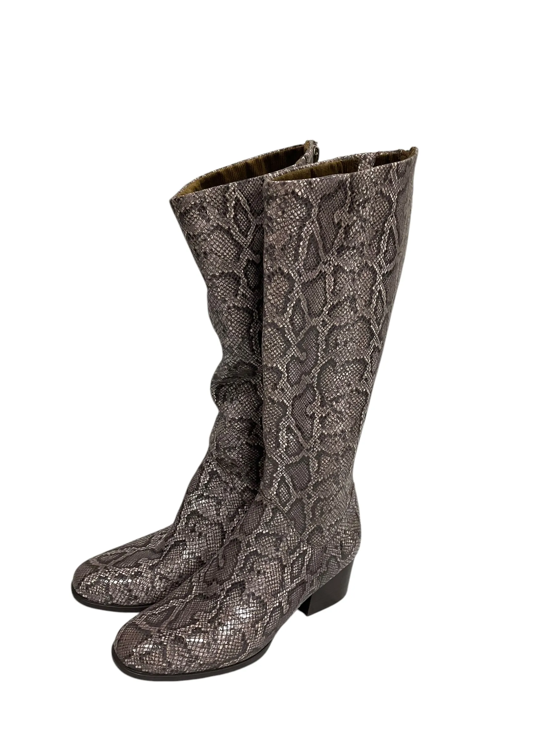 Boots Knee Heels By Born In Snakeskin Print, Size: 9 Style Ready Boots insulated