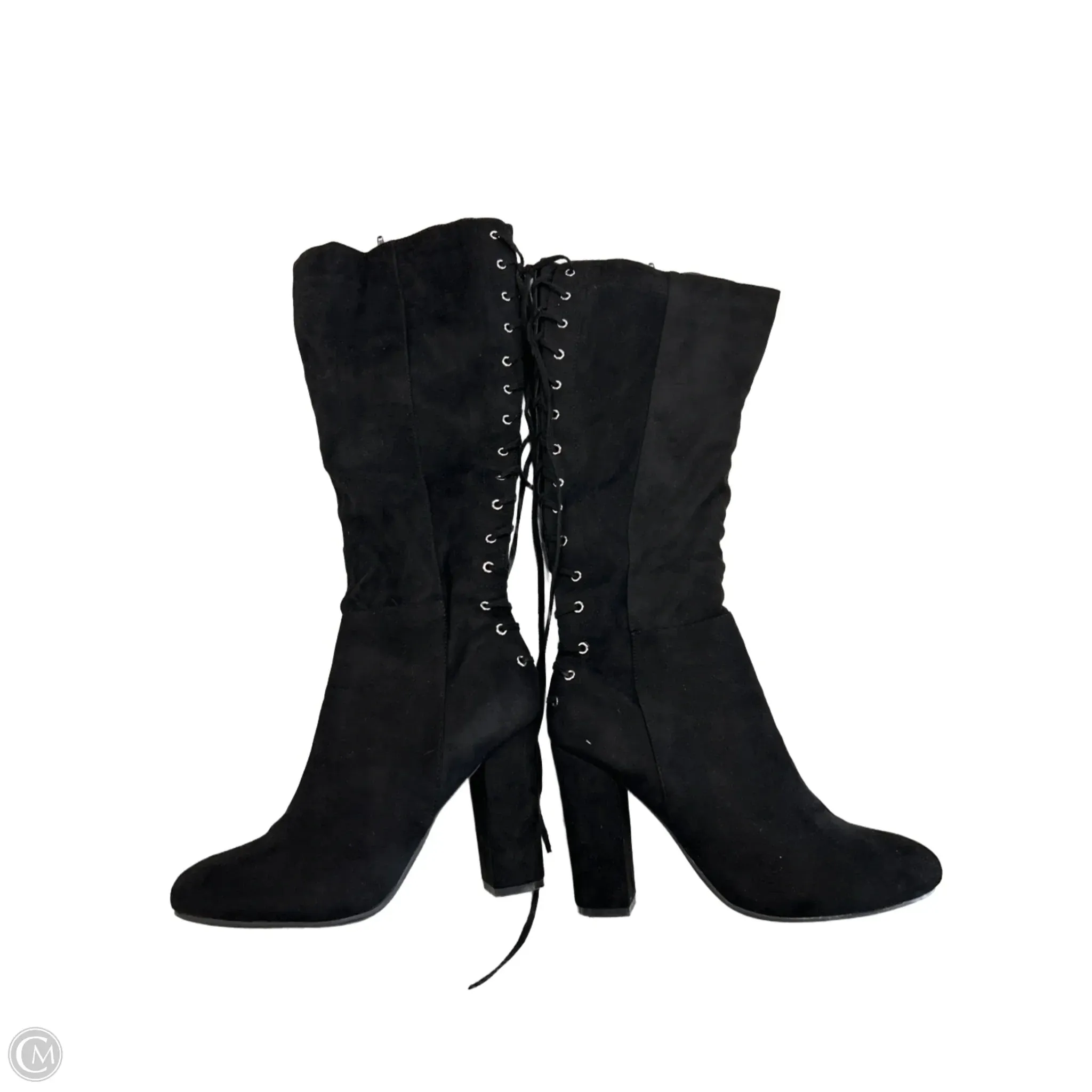 Chic Comfort Trendy Classic Boots Knee Heels By Charlotte Russe In Black, Size: 9