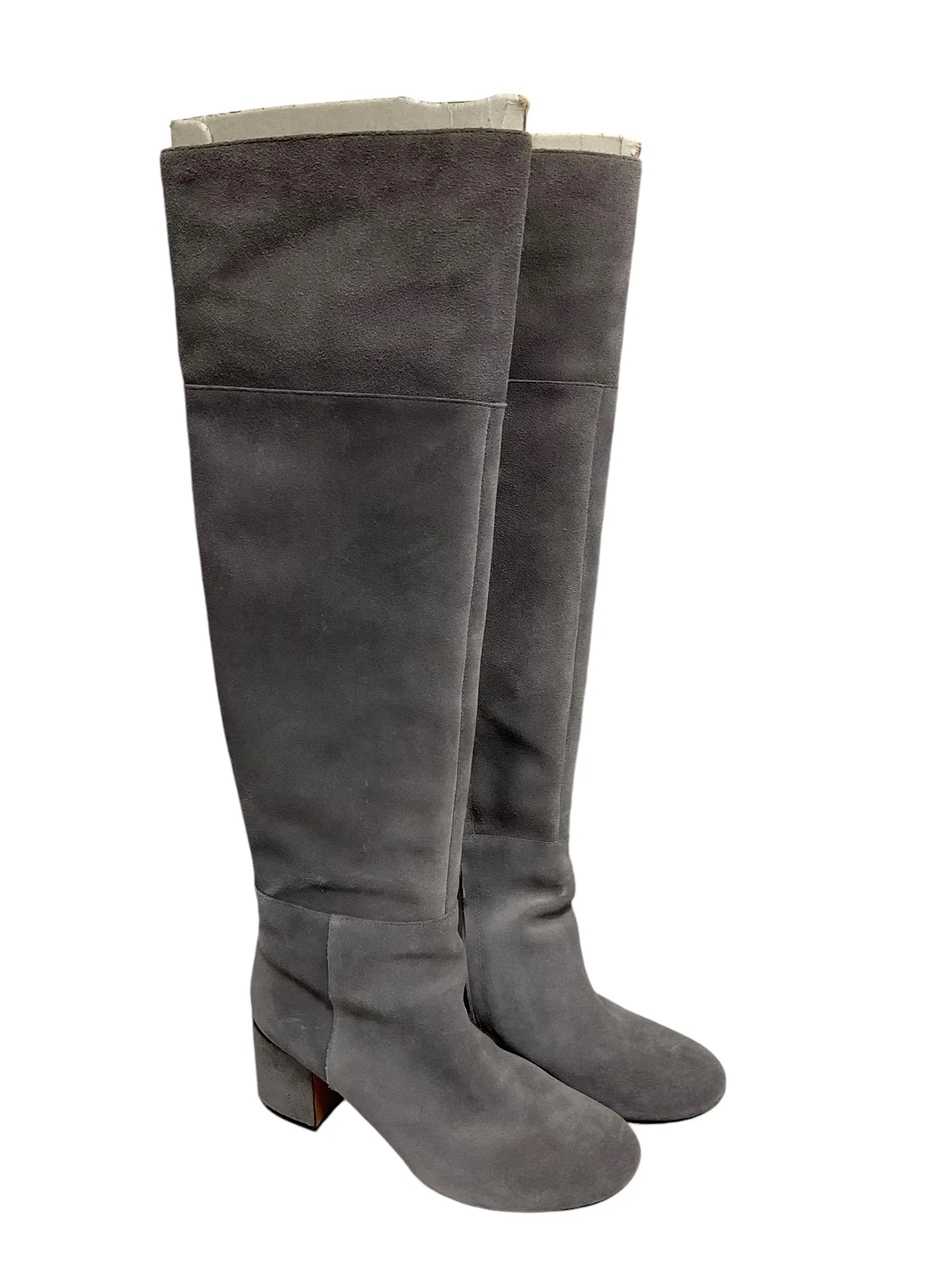 Adjustable Go-To Boots Boots Knee Heels By Clarks In Grey, Size: 8.5