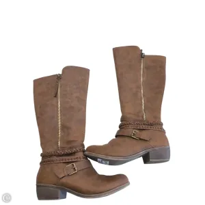 Boots Knee Heels By Clothes Mentor In Brown, Size: 8.5 Easy Walk