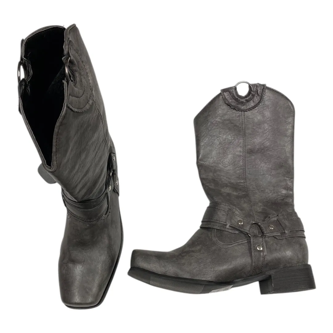 Boots Knee Heels By Clothes Mentor In Grey, Size:9.5 Fashion at its Best Bold Accent