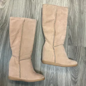 Boots Knee Heels By Clothes Mentor In Tan, Size: 6.5 Flawless Fashion Plush Interior