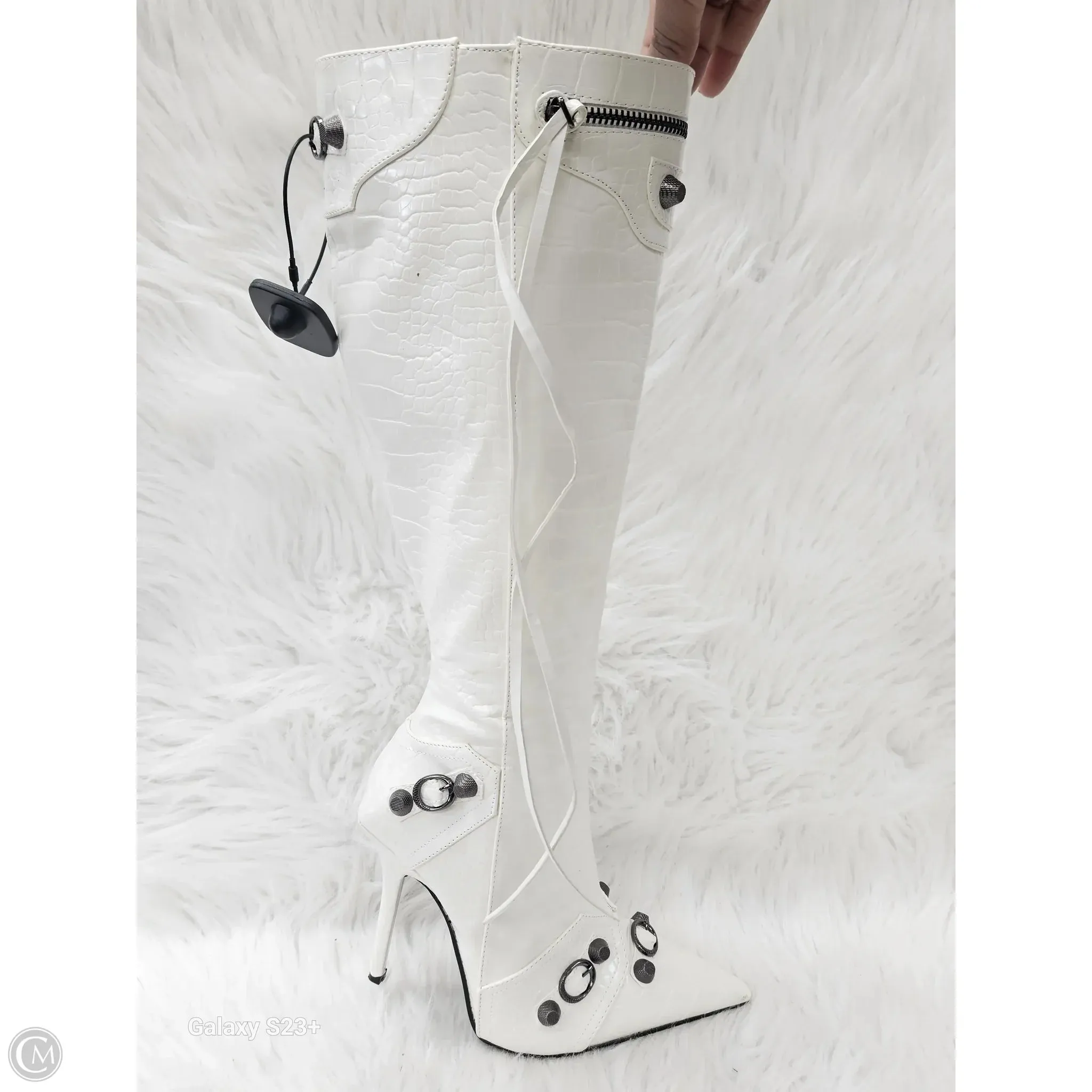 Boots Knee Heels By Fashion Nova In Cream, Size: 8 Ankle Boot Alternative Layered Walk