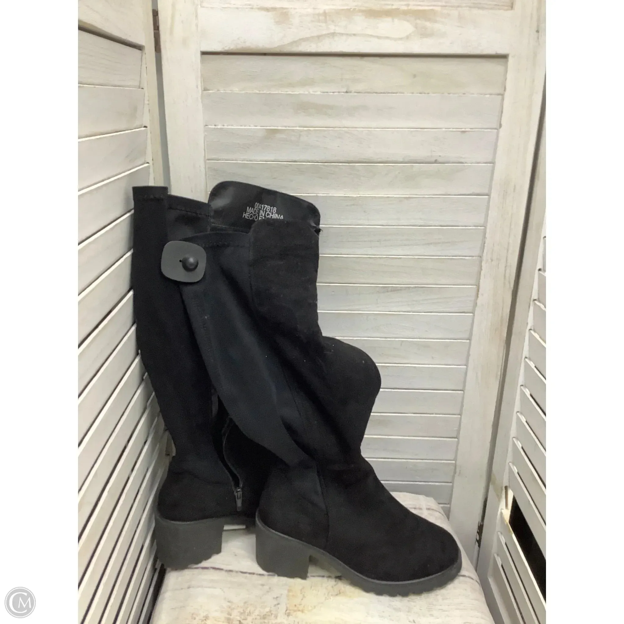 Boots Knee Heels By Forever 21 In Black, Size: 7 Street Fashion Fall Outfit
