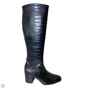 Boots Knee Heels By Franco Sarto In Black, Size: 9 Outdoor Wear