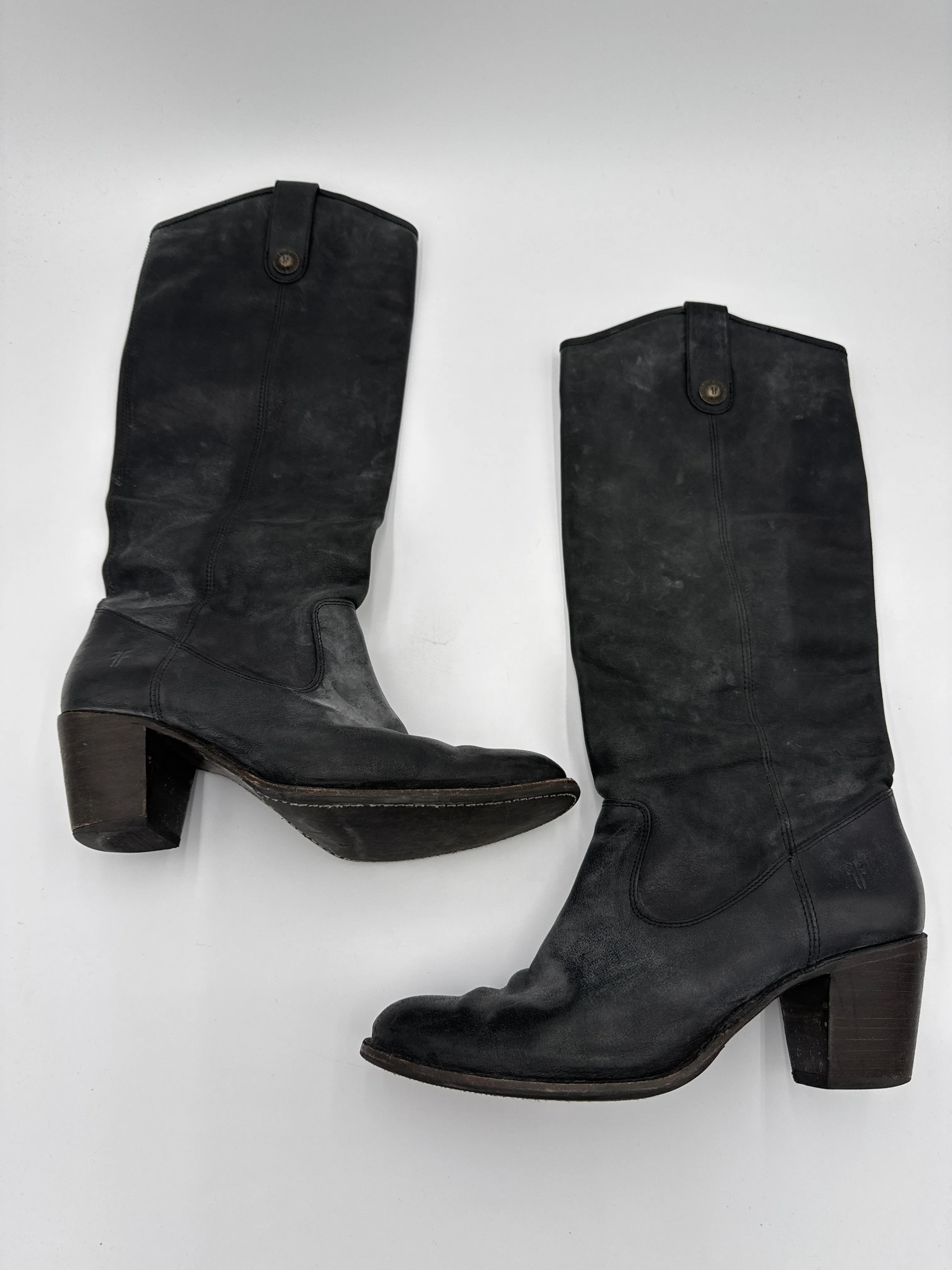 Boots Knee Heels By Frye In Black, Size: 11 Winter Ready Style
