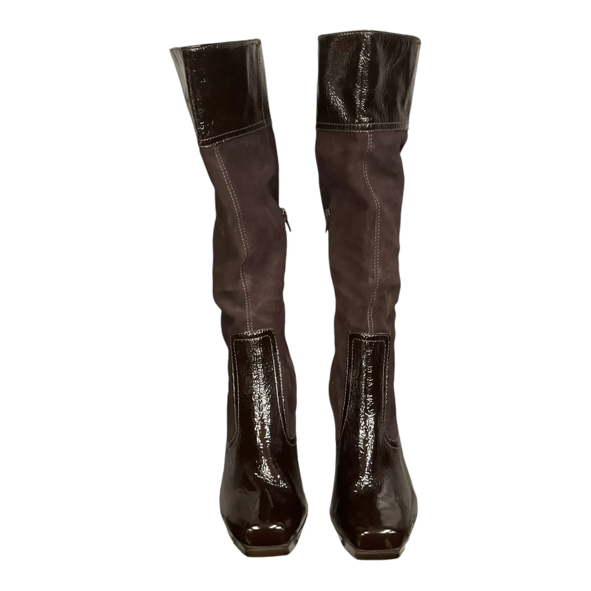 Fashion Ready Boots Knee Heels By Gianni Bini In Brown, Size: 9.5